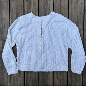 White Textured Lightweight Summer Jacket